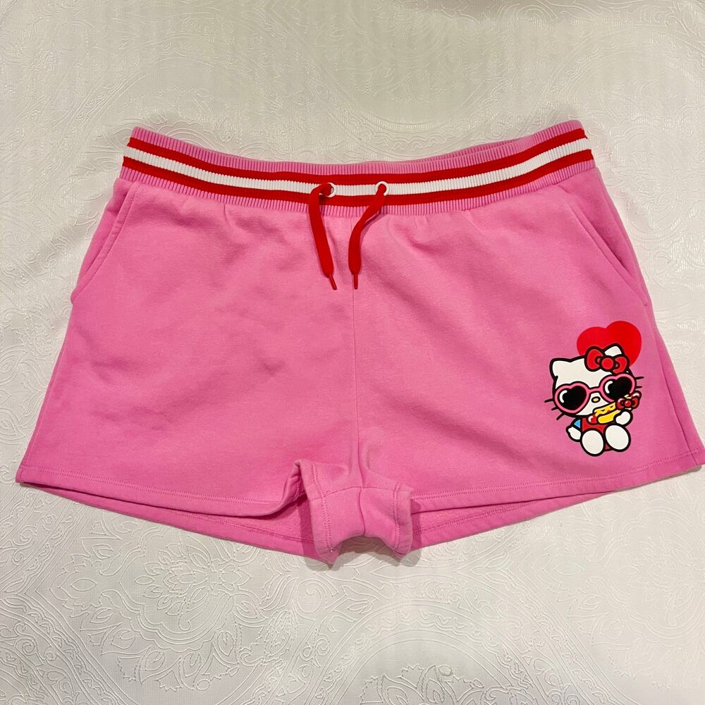 Hello Kitty Pink Summer Shorts with White Stripe Universal Studios Size 2XL